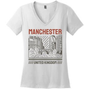 Manchester United Kingdom Women's V-Neck T-Shirt