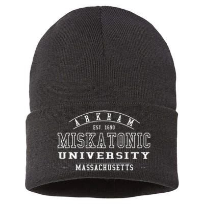 Miskatonic University Logo Sustainable Knit Beanie