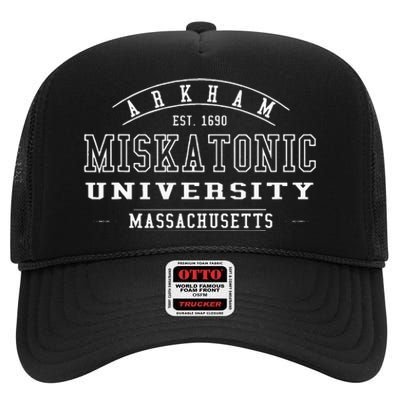 Miskatonic University Logo High Crown Mesh Back Trucker Hat