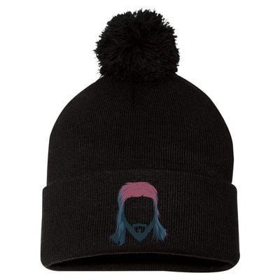 Mullet Haircut Pom Pom 12in Knit Beanie