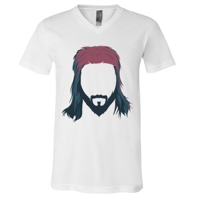 Mullet Haircut V-Neck T-Shirt