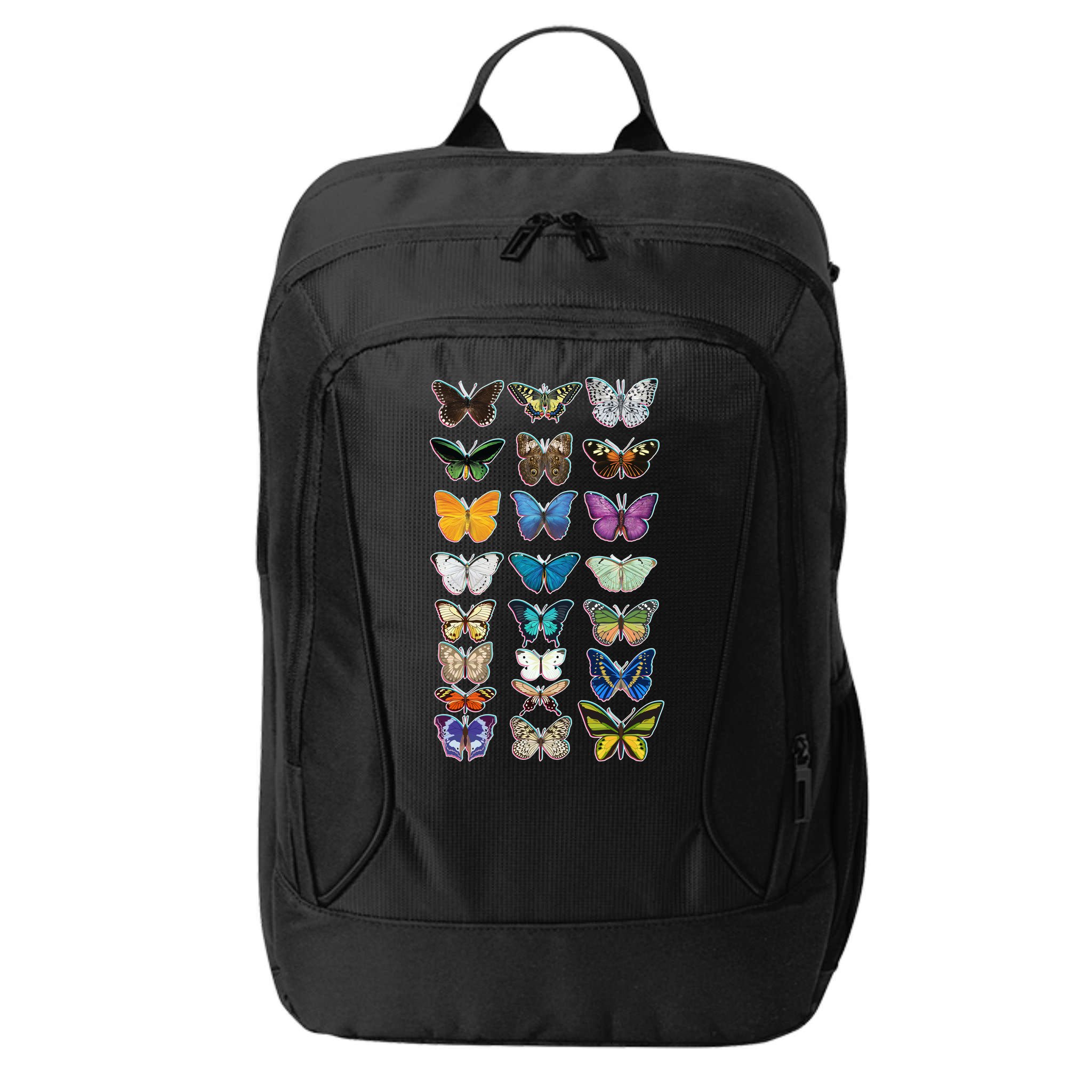 Multi Butterflies Botanical Species City Backpack