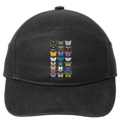 Multi Butterflies Botanical Species 7-Panel Snapback Hat
