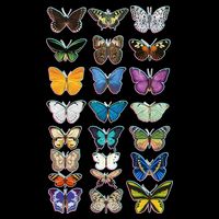 Multi Butterflies Botanical Species Drawstring Bag