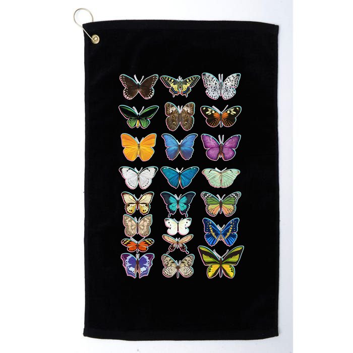 Multi Butterflies Botanical Species Golf Towel