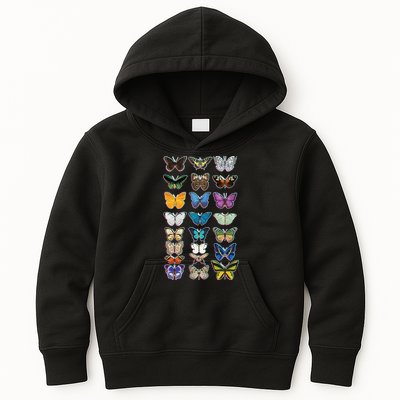 Multi Butterflies Botanical Species Kids Hoodie