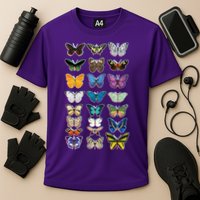 Multi Butterflies Botanical Species Performance Shirt