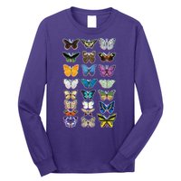 Multi Butterflies Botanical Species Long Sleeve Shirt