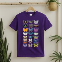 Multi Butterflies Botanical Species T-Shirt