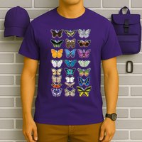 Multi Butterflies Botanical Species T-Shirt