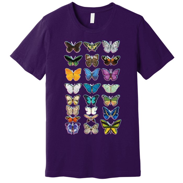 Multi Butterflies Botanical Species Premium T-Shirt