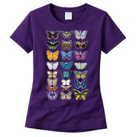 Multi Butterflies Botanical Species Womens T-Shirt