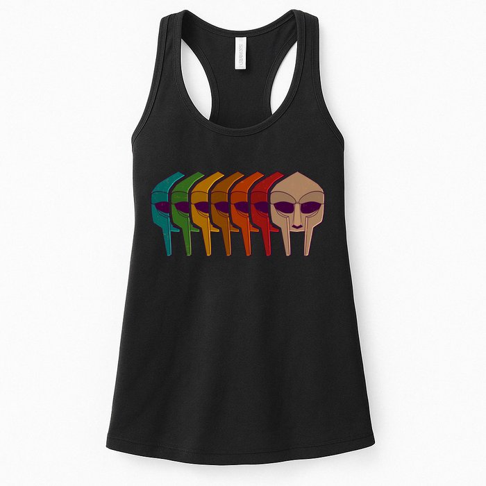 Multi Color MF DOOM Masks Womens Tank Top