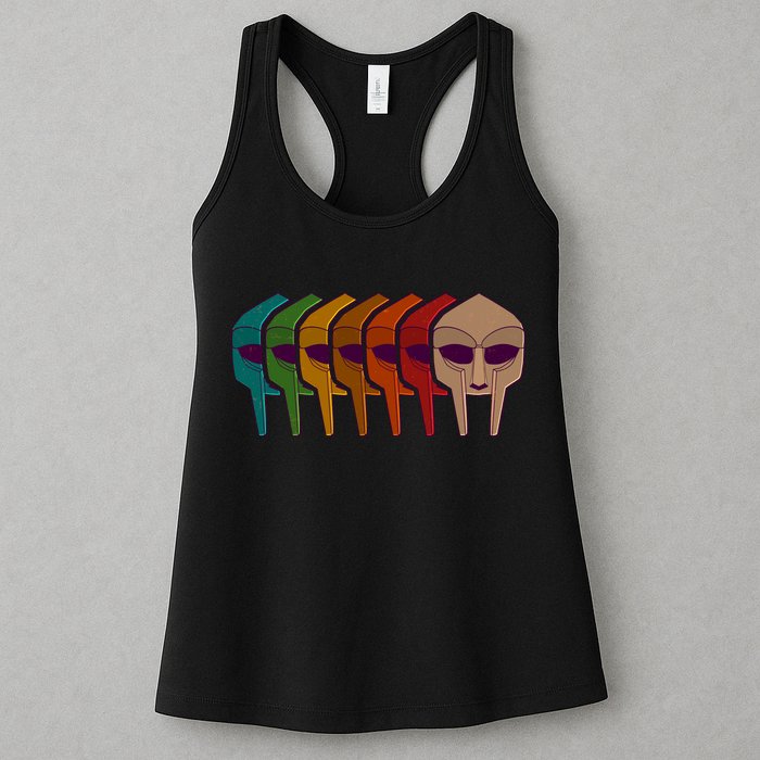 Multi Color MF DOOM Masks Womens Tank Top