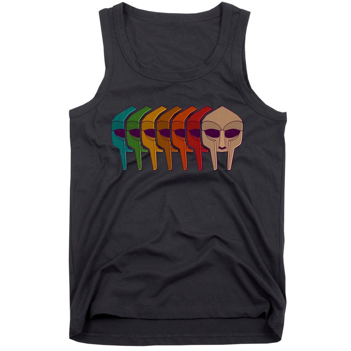 Multi Color MF DOOM Masks Tank Top