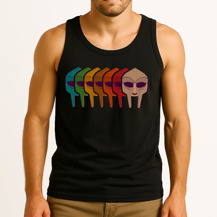Multi Color MF DOOM Masks Tank Top