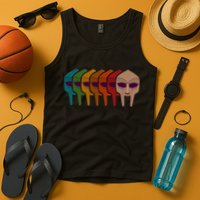 Multi Color MF DOOM Masks Tank Top