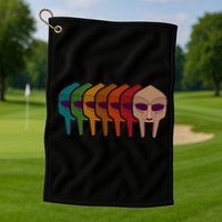 Multi Color MF DOOM Masks Golf Towel