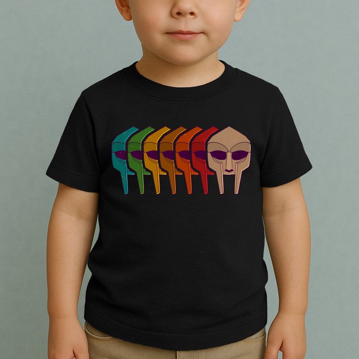 Multi Color MF DOOM Masks Toddler T-Shirt