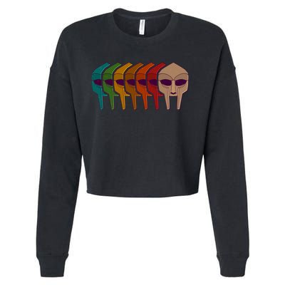 Multi Color MF DOOM Masks Cropped Pullover Crew