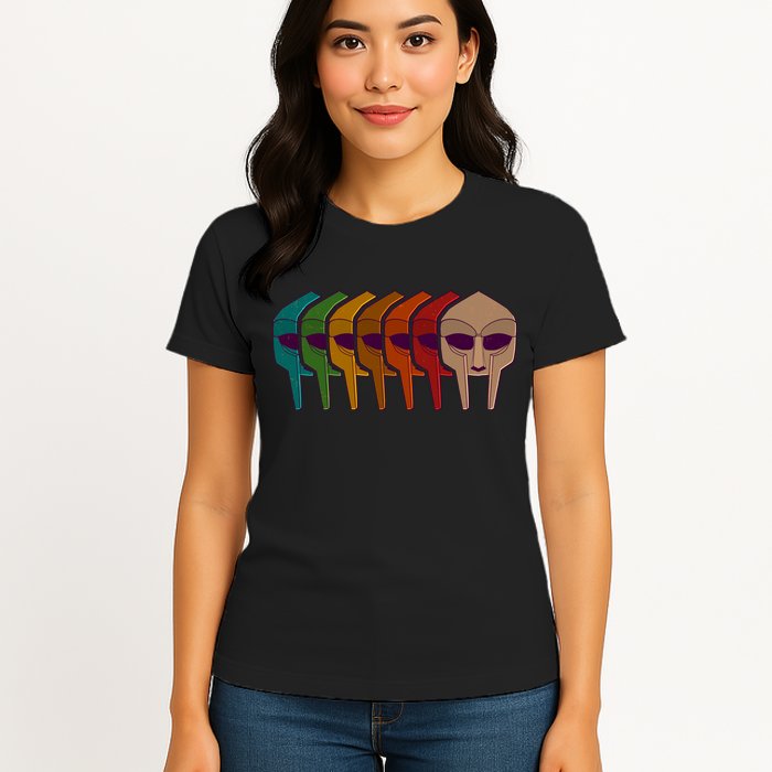 Multi Color MF DOOM Masks Womens T-Shirt