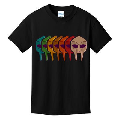 Multi Color MF DOOM Masks Kids T-Shirt