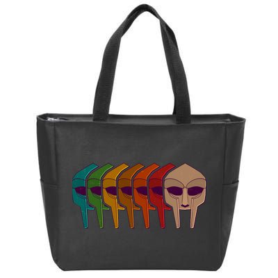 Multi Color MF DOOM Masks Zip Tote Bag