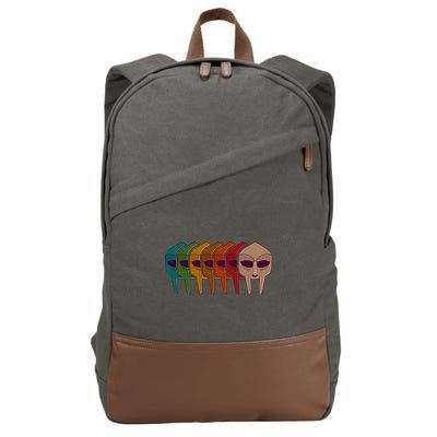 Multi Color MF DOOM Masks Cotton Canvas Backpack