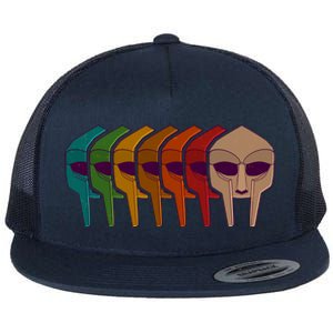 Multi Color MF DOOM Masks Flat Bill Trucker Hat