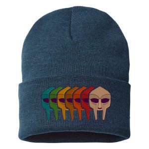 Multi Color MF DOOM Masks Sustainable Knit Beanie