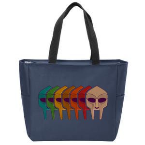 Multi Color MF DOOM Masks Zip Tote Bag