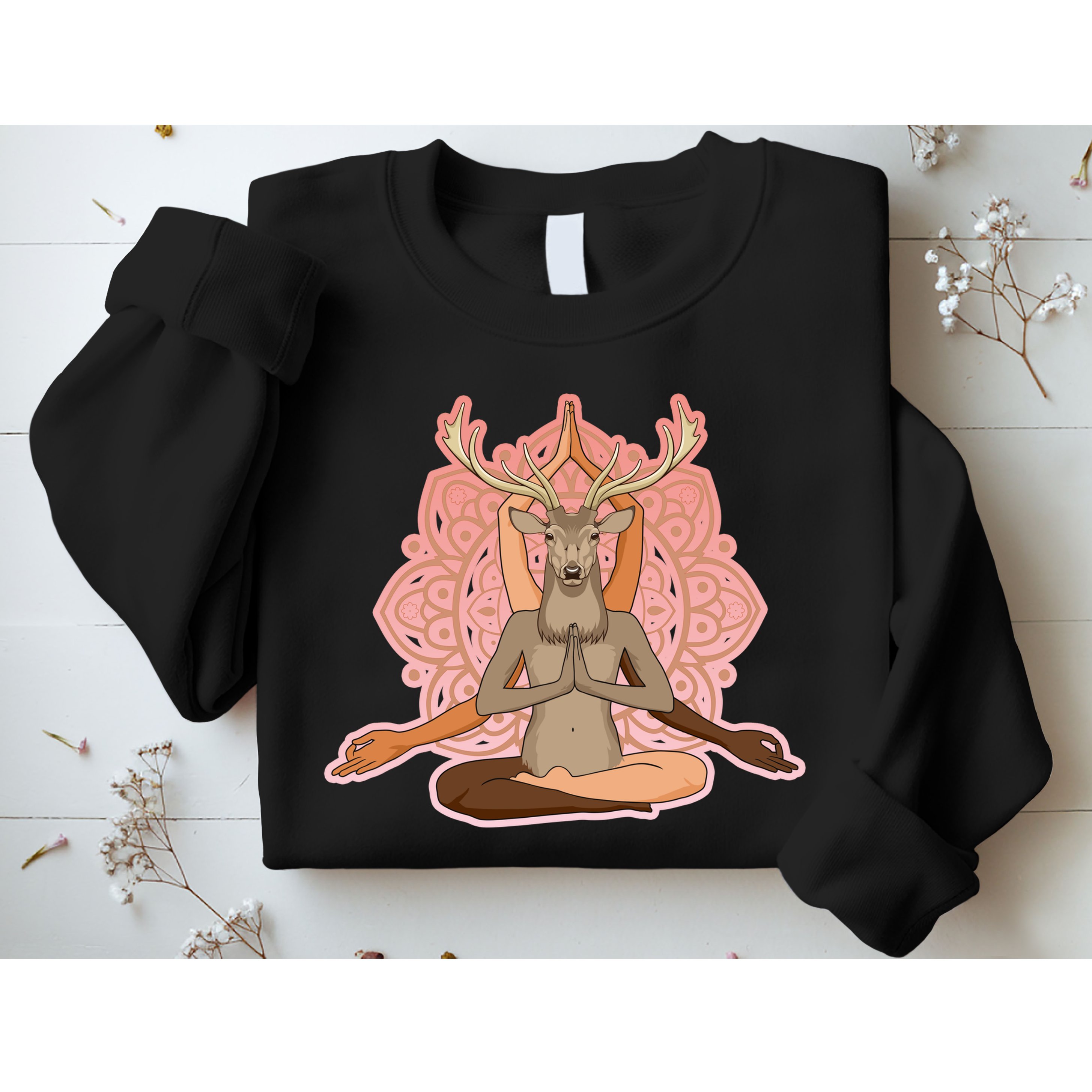 Multi-Ethnic Unity Yoga Deer Sweatshirt