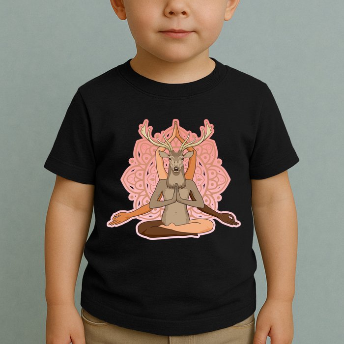 Multi-Ethnic Unity Yoga Deer Toddler T-Shirt