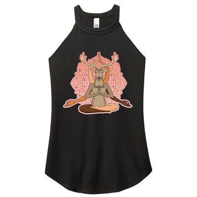 Multi-Ethnic Unity Yoga Deer Women's Perfect Tri Rocker Tank