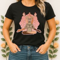 Multi-Ethnic Unity Yoga Deer Womens T-Shirt