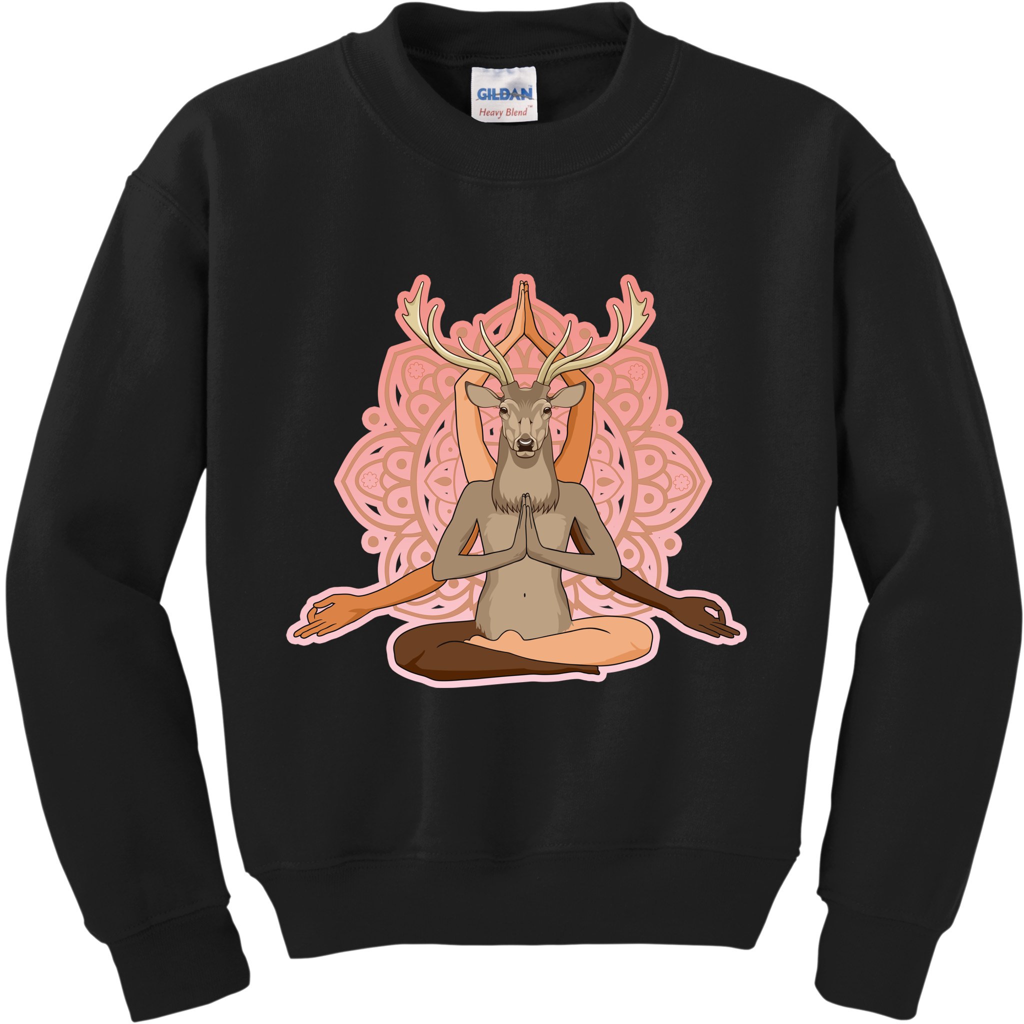 Multi-Ethnic Unity Yoga Deer Kids Sweatshirt