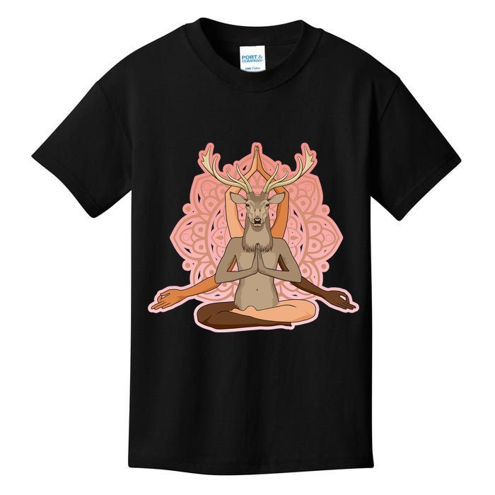 Multi-Ethnic Unity Yoga Deer Kids T-Shirt
