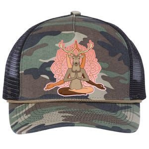 Multi-Ethnic Unity Yoga Deer Retro Rope Trucker Hat Cap