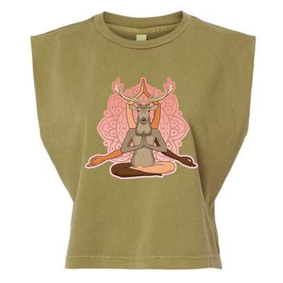 Multi-Ethnic Unity Yoga Deer Garment-Dyed Women's Muscle Tee