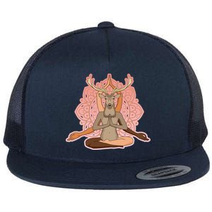 Multi-Ethnic Unity Yoga Deer Flat Bill Trucker Hat