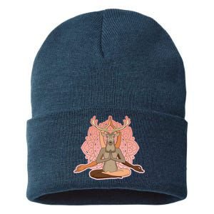 Multi-Ethnic Unity Yoga Deer Sustainable Knit Beanie