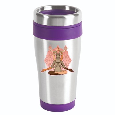 Multi-Ethnic Unity Yoga Deer 16oz Travel Tumbler