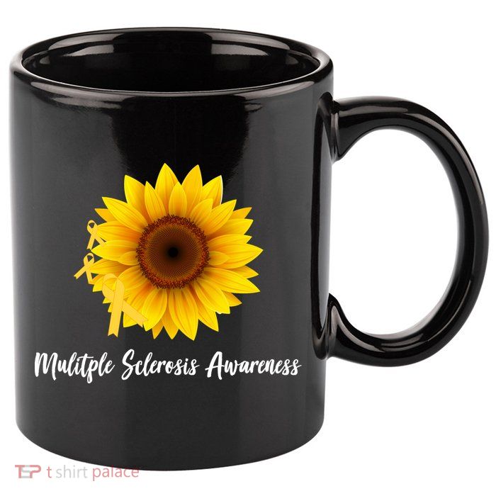 Multiple Sclerosis Awareness Sunflower 11oz C Handle Ceramic Mug
