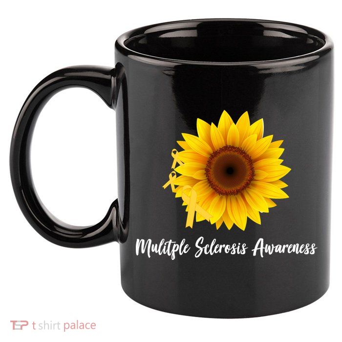 Multiple Sclerosis Awareness Sunflower 11oz C Handle Ceramic Mug