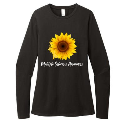 Multiple Sclerosis Awareness Sunflower Womens CVC Long Sleeve Shirt