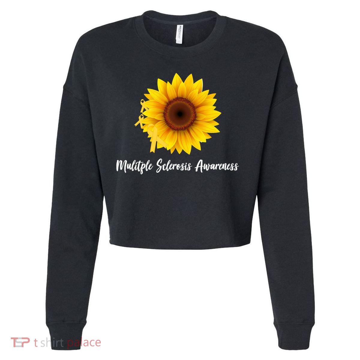 Multiple Sclerosis Awareness Sunflower Cropped Pullover Crew