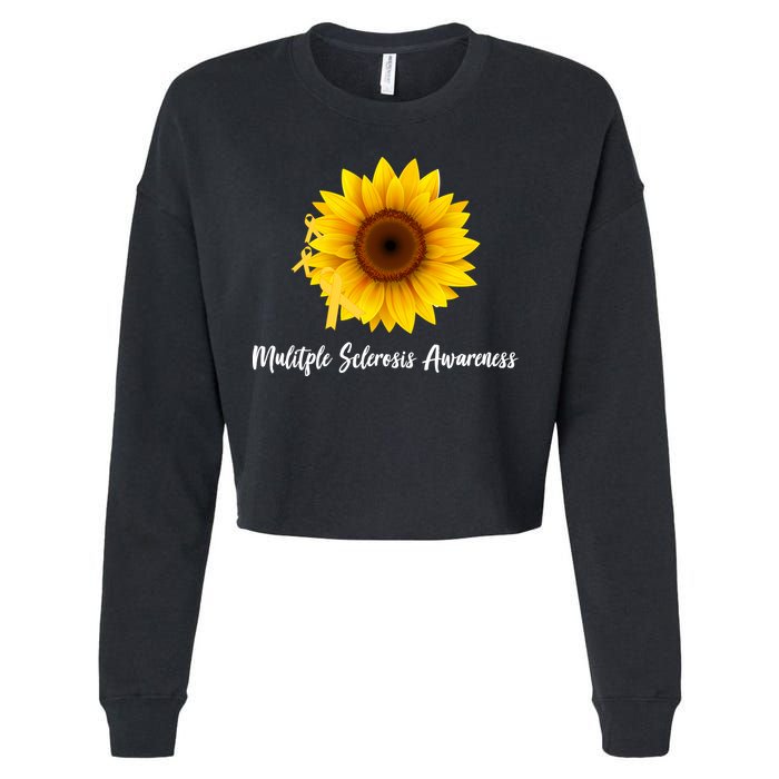 Multiple Sclerosis Awareness Sunflower Cropped Pullover Crew