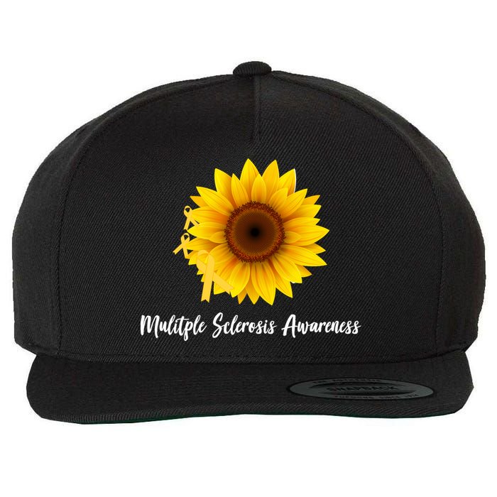 Multiple Sclerosis Awareness Sunflower Wool Snapback Cap