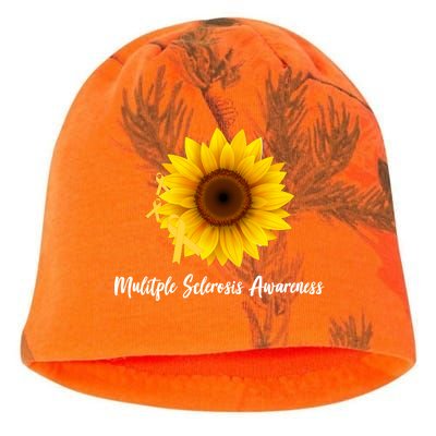 Multiple Sclerosis Awareness Sunflower Kati - Camo Knit Beanie