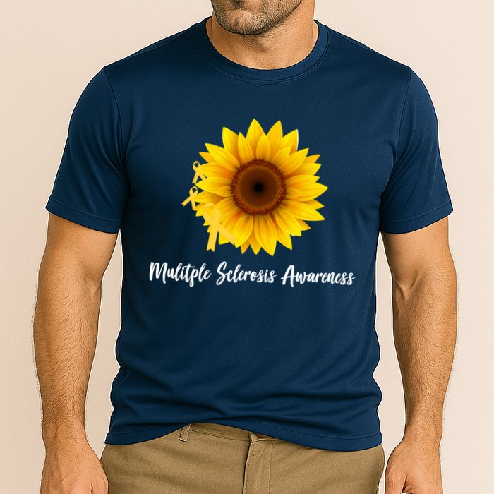 Multiple Sclerosis Awareness Sunflower Cooling Performance Crew T-Shirt